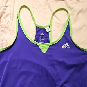 Adidas Purple and Green Racerback Top